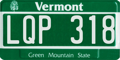 VT license plate LQP318