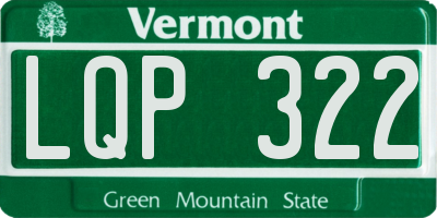 VT license plate LQP322