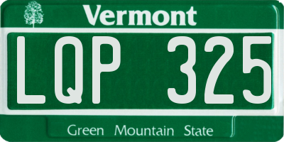VT license plate LQP325