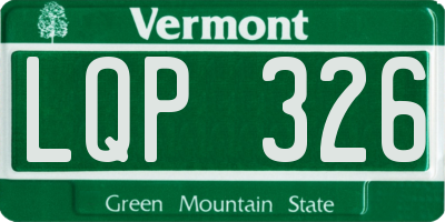 VT license plate LQP326