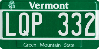 VT license plate LQP332