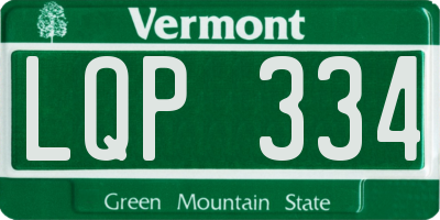 VT license plate LQP334