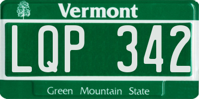 VT license plate LQP342