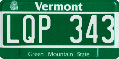 VT license plate LQP343
