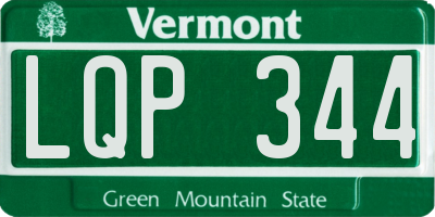 VT license plate LQP344