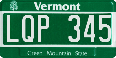 VT license plate LQP345