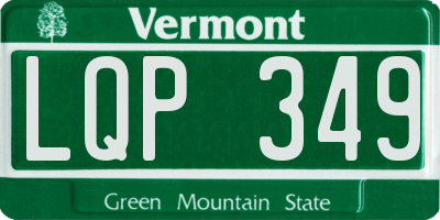 VT license plate LQP349