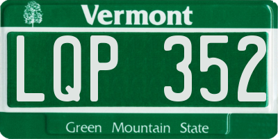 VT license plate LQP352