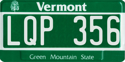 VT license plate LQP356
