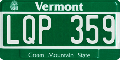 VT license plate LQP359
