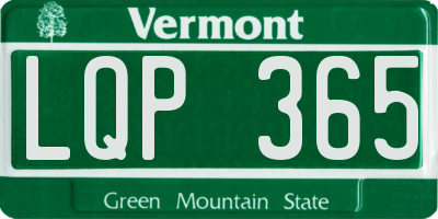 VT license plate LQP365
