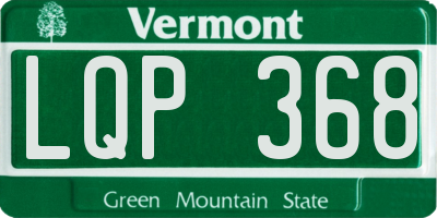 VT license plate LQP368