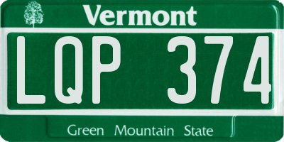 VT license plate LQP374