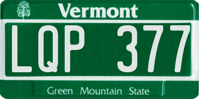 VT license plate LQP377