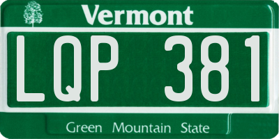 VT license plate LQP381