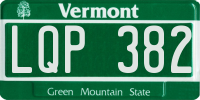 VT license plate LQP382