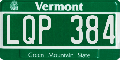 VT license plate LQP384