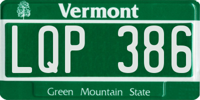 VT license plate LQP386