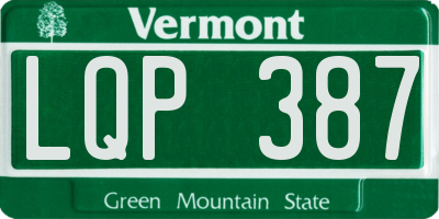 VT license plate LQP387