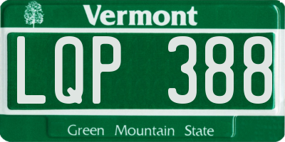 VT license plate LQP388