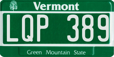VT license plate LQP389