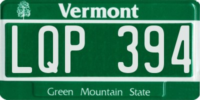 VT license plate LQP394