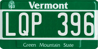 VT license plate LQP396