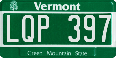 VT license plate LQP397