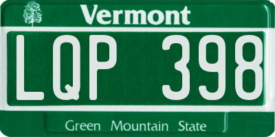 VT license plate LQP398