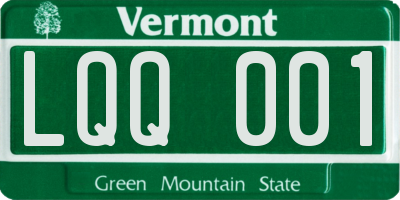 VT license plate LQQ001