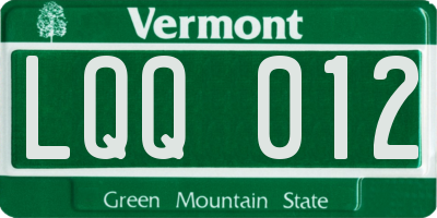 VT license plate LQQ012