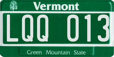 VT license plate LQQ013