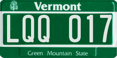 VT license plate LQQ017