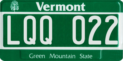 VT license plate LQQ022