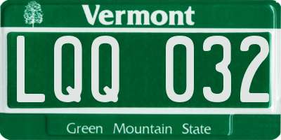 VT license plate LQQ032