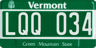 VT license plate LQQ034