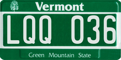 VT license plate LQQ036