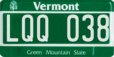 VT license plate LQQ038