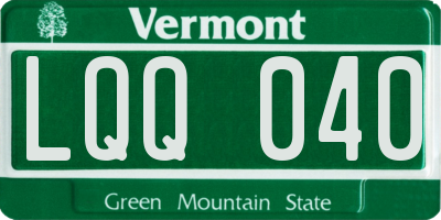 VT license plate LQQ040