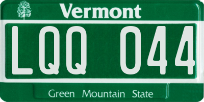 VT license plate LQQ044
