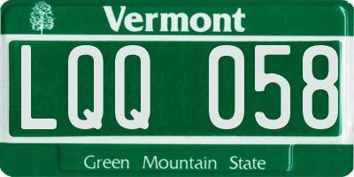 VT license plate LQQ058