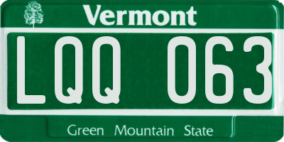 VT license plate LQQ063
