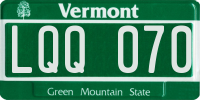 VT license plate LQQ070