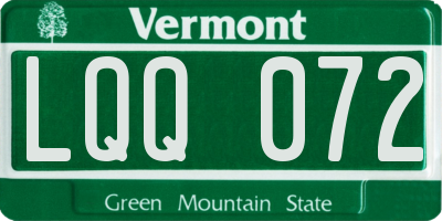 VT license plate LQQ072
