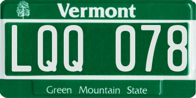 VT license plate LQQ078