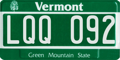 VT license plate LQQ092