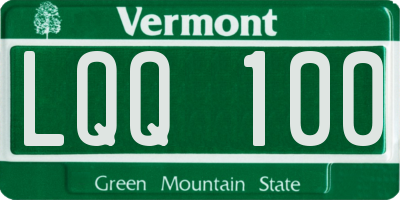 VT license plate LQQ100