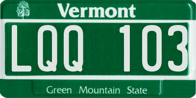 VT license plate LQQ103