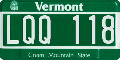 VT license plate LQQ118