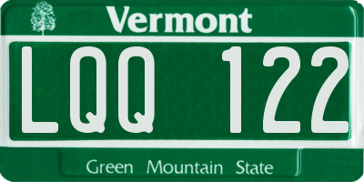 VT license plate LQQ122